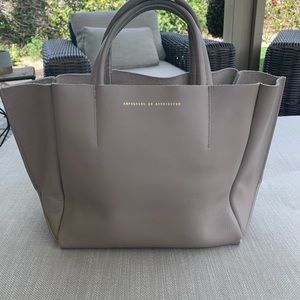 AMPERSAND AS APOSTROPHE Leather sideways 1/2 tote.